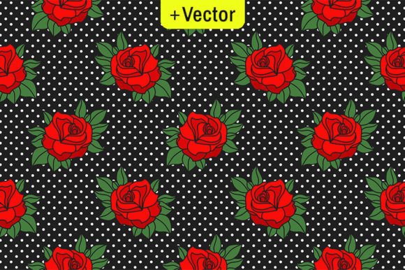Download Rockabilly Red Roses Polka Dots Pattern - Polka dots pattern Collection