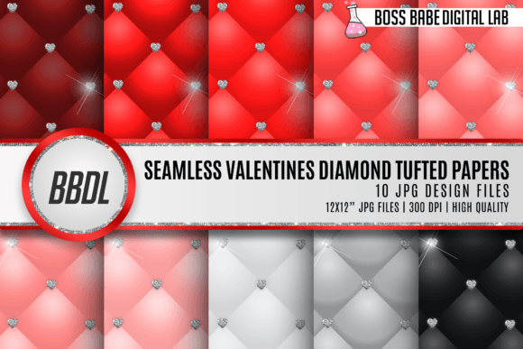 Download Seamless Valentines Tufted Diamond Paper - Valentines Collection