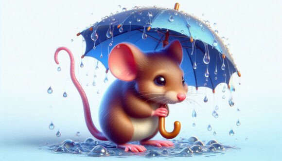 Download Mouse with Umbrella and Raindrops - Raindrops Collection