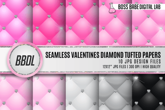 Download Seamless Valentines Tufted Diamond Paper - Valentines Collection