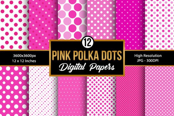 Download Pink Polka Dots Pattern Digital Papers - Polka dots pattern Collection