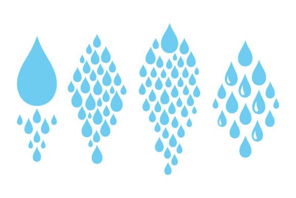 Download Minimalist Falling Raindrops Set Vector - Raindrops Collection