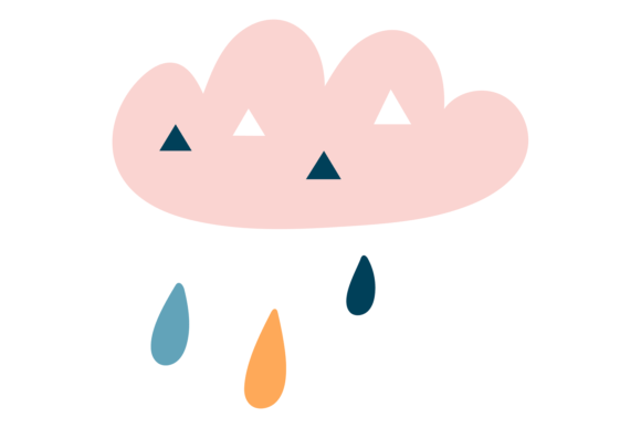 Download Cute Cloud with Raindrops in Kid Scandin - Raindrops Collection