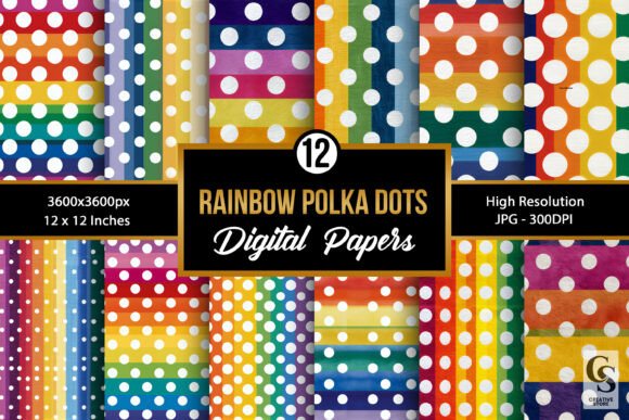 Download Rainbow White Polka Dots Pattern - Polka dots pattern Collection