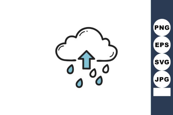 Download Cloud with Raindrops and Upward Arrow We - Raindrops Collection